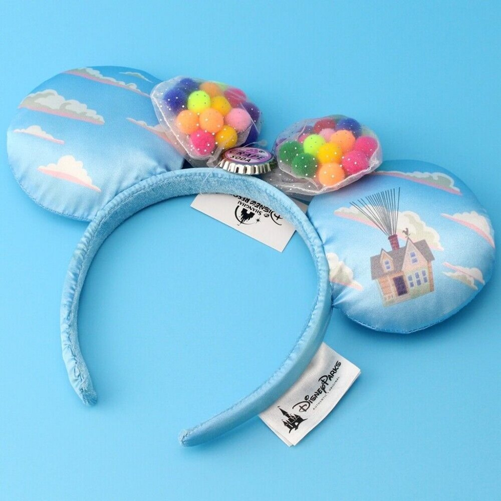 Rare Disney Parks UP Grape Soda Cap Balloons Mickey Mouse Minnie Ears Headband